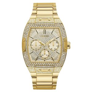 Guess - Men’s Quartz Gold Stainless Steel Gold Dial 43mm Women's Watch GW0094G2