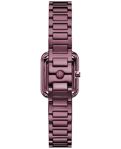 Tory Burch - Women's The Kira Square Purple Stainless Steel Bracelet Watch 18mm