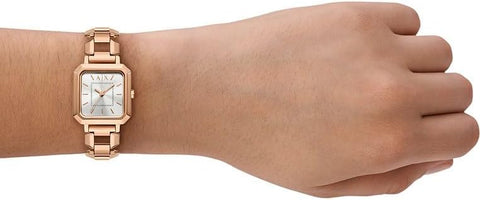 Armani Exchange Watch for Women, Quartz Movement and 27mm Case Size with Stainless Steel, Leather or Silicone Strap