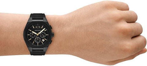 Armani Exchange Watch for Men, Chronograph Movement and 46mm Case Size with Stainless Steel, Leather or Silicone Strap