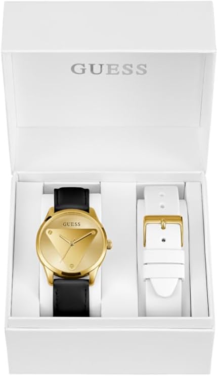 Guess Womens Gold Tone Analog Watch Box Set GW0642L1