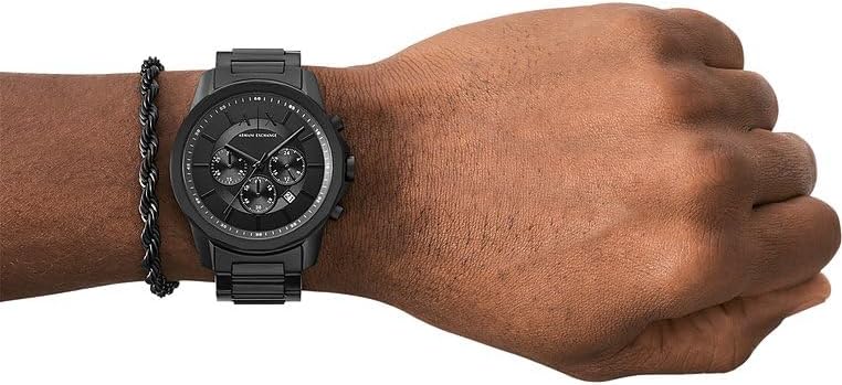 Armani Exchange Watch for Men, Automatic Movement and 46mm Case Size with Stainless Steel, Leather or Silicone Strap