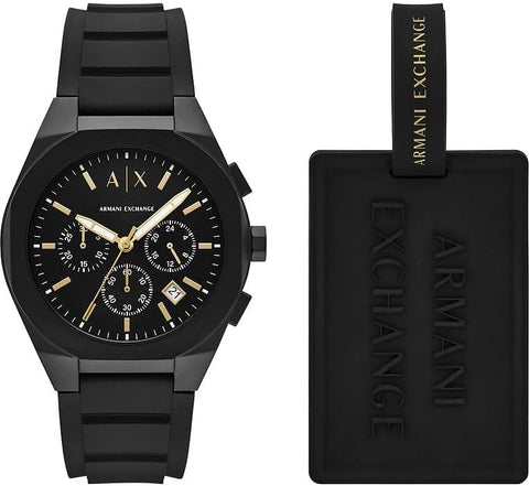 Armani Exchange Watch for Men, Chronograph Movement and 46mm Case Size with Stainless Steel, Leather or Silicone Strap