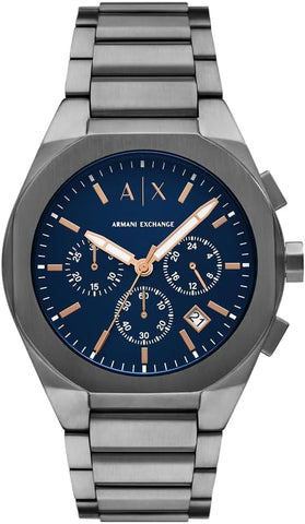 Armani Exchange Watch for Men, Automatic Movement and 46mm Case Size with Stainless Steel, Leather or Silicone Stra
