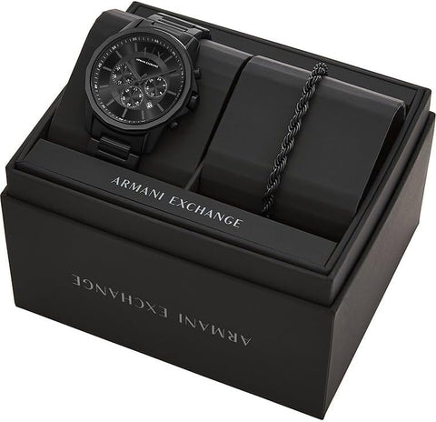 Armani Exchange Watch for Men, Automatic Movement and 46mm Case Size with Stainless Steel, Leather or Silicone Strap