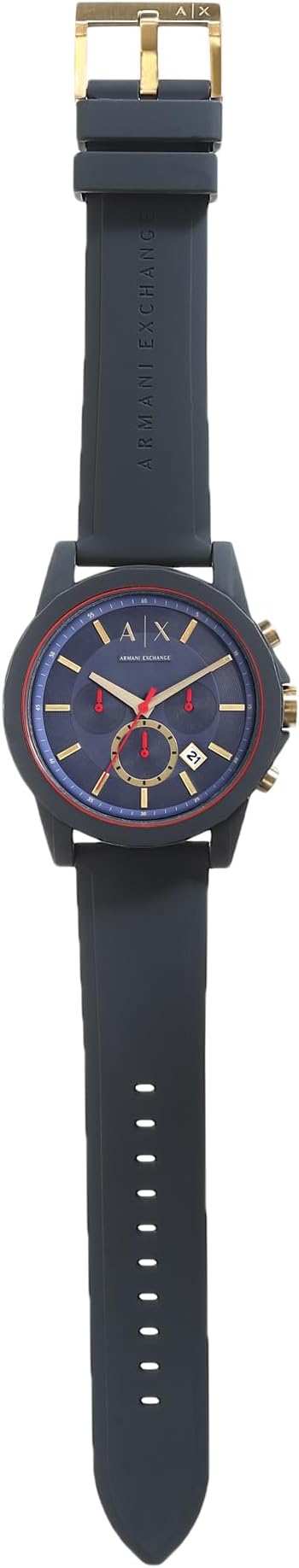 Armani Exchange Men's Stainless Steel Analog-Quartz Watch with Silicone Strap - Blue