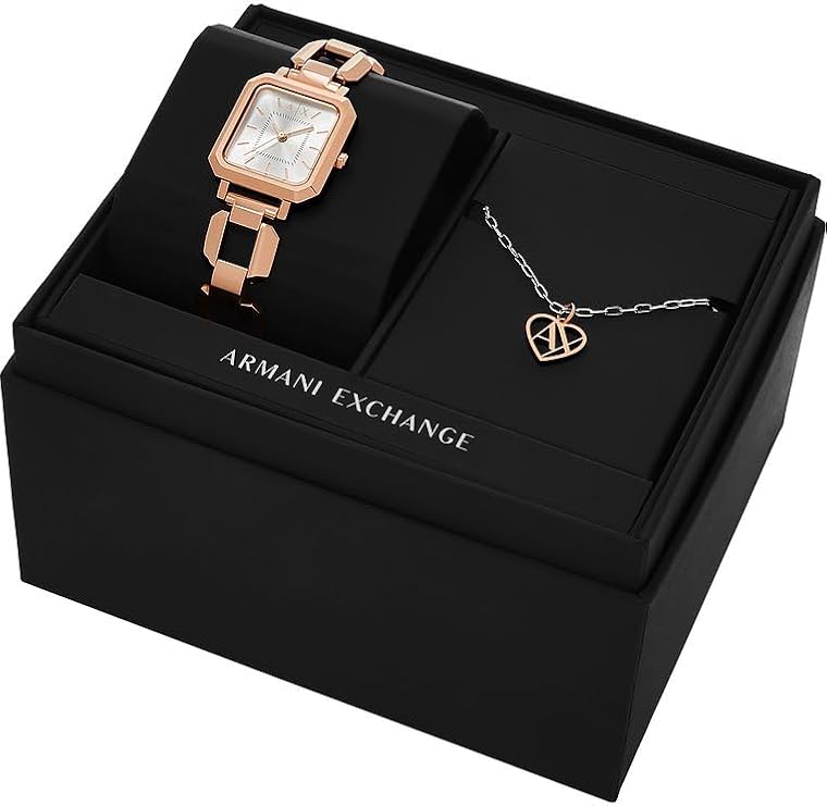 Armani Exchange Watch for Women, Quartz Movement and 27mm Case Size with Stainless Steel, Leather or Silicone Strap