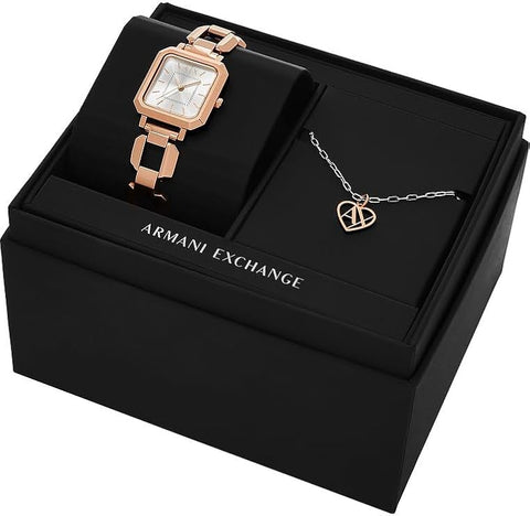 Armani Exchange Watch for Women, Quartz Movement and 27mm Case Size with Stainless Steel, Leather or Silicone Strap