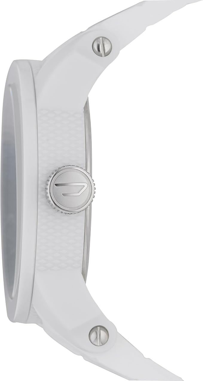 Diesel Double Down Silicone Three-Hand Analog Men's Watch, Color: White (Model: DZ1436)