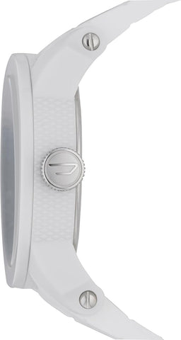 Diesel Double Down Silicone Three-Hand Analog Men's Watch, Color: White (Model: DZ1436)