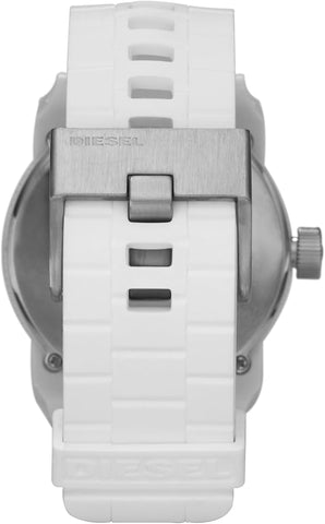 Diesel Double Down Silicone Three-Hand Analog Men's Watch, Color: White (Model: DZ1436)