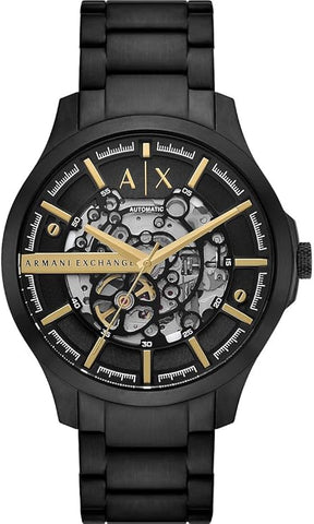 Armani Exchange Watch for Men, Automatic Movement and 46mm Case Size with Stainless Steel, Leather or Silicone Strap
