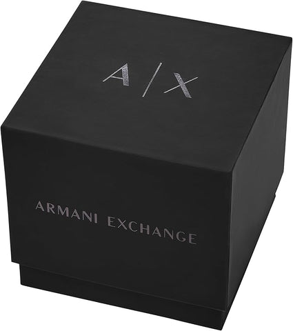 Armani Exchange Men's Stainless Steel Analog-Quartz Watch with Silicone Strap - Black