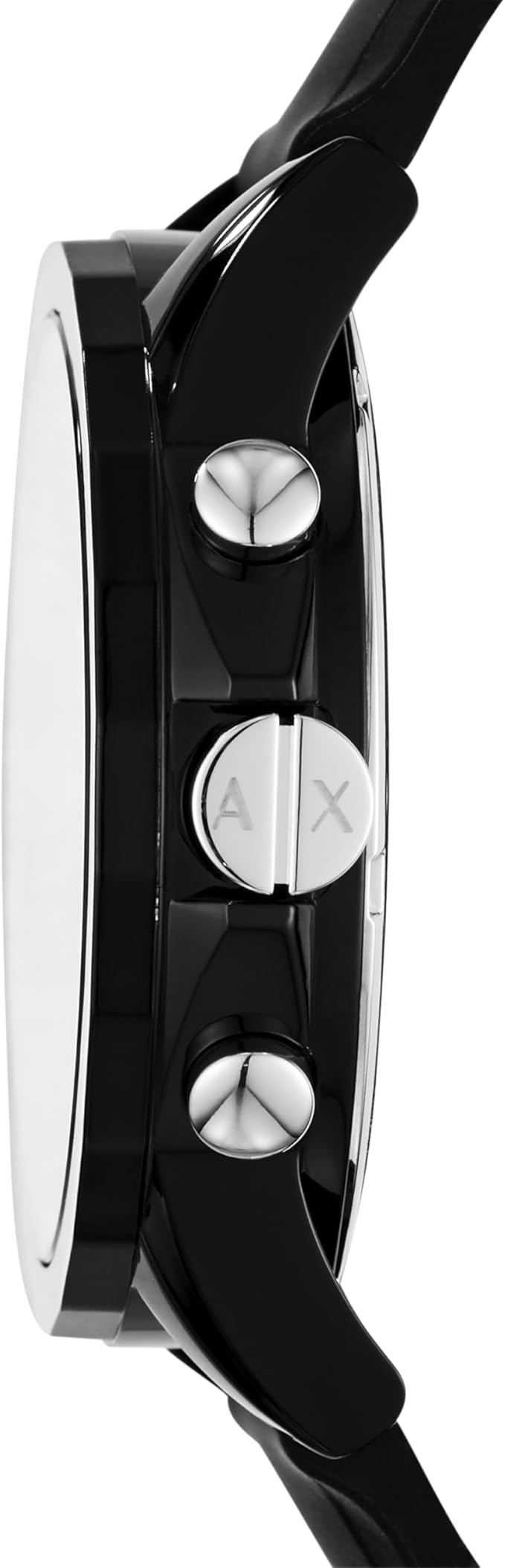 Armani Exchange Men's Stainless Steel Analog-Quartz Watch with Silicone Strap - Black