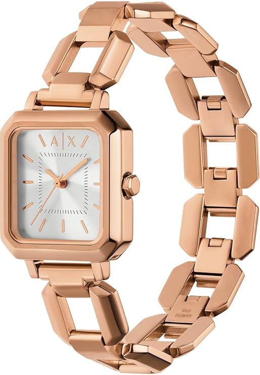 Armani Exchange Watch for Women, Quartz Movement and 27mm Case Size with Stainless Steel, Leather or Silicone Strap