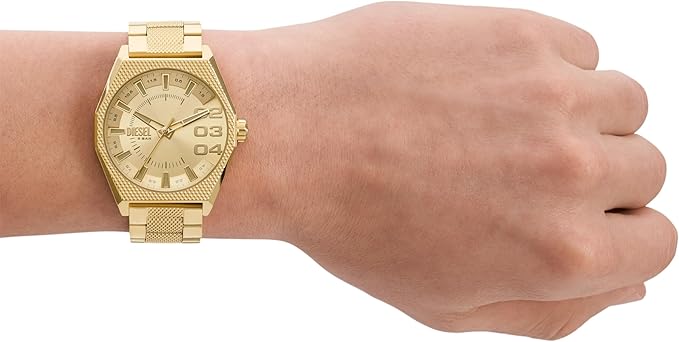 Diesel Scraper Stainless Steel Three-Hand Analog Men's Watch, Color: Gold (Model: DZ2173)