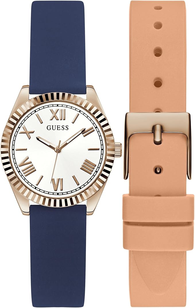 Guess Womens Rose Gold Tone Analog Watch Box Set GW0692L2
