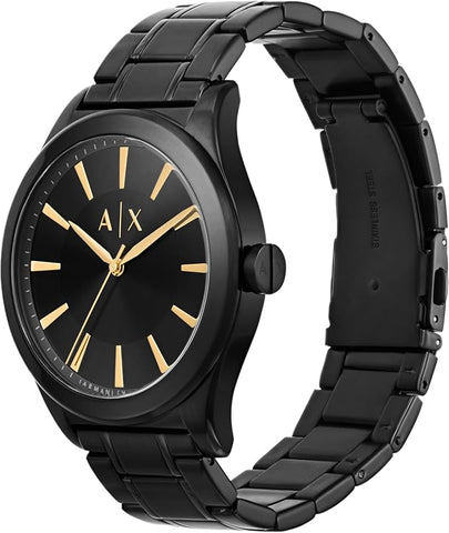 Armani Exchange Men's Black Stainless Steel Watch & Bracelet Gift Set (Model: AX7102)