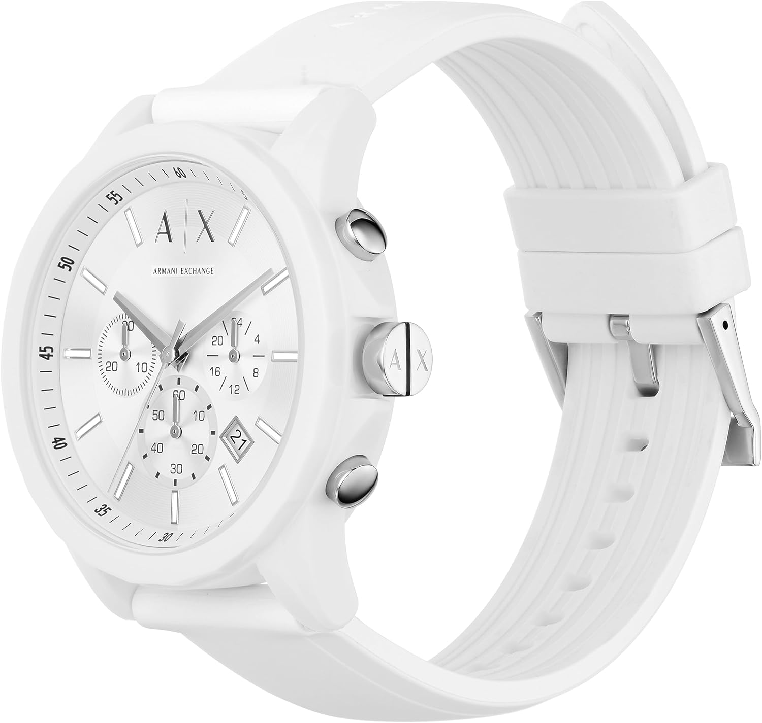 Armani Exchange Men's Stainless Steel Analog-Quartz Watch with Silicone Strap