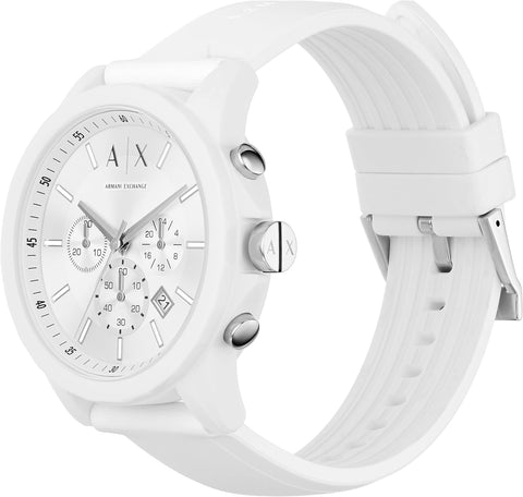 Armani Exchange Men's Stainless Steel Analog-Quartz Watch with Silicone Strap