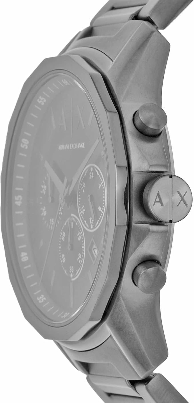Armani Exchange - Chronograph Dress Watch for Men with Stainless Steel, Silicone or Leather Band - Gray