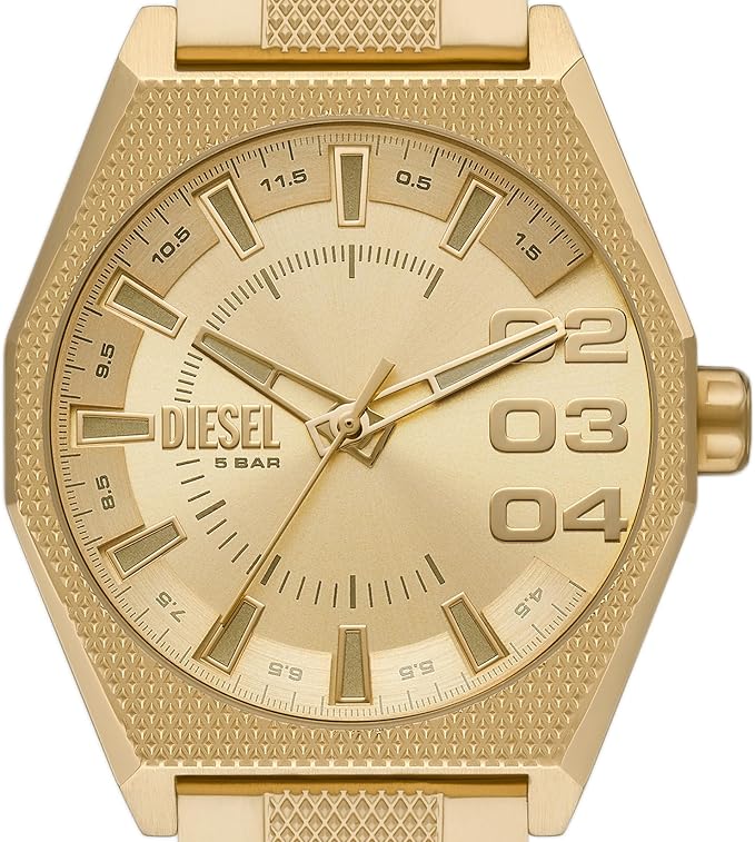 Diesel Scraper Stainless Steel Three-Hand Analog Men's Watch, Color: Gold (Model: DZ2173)