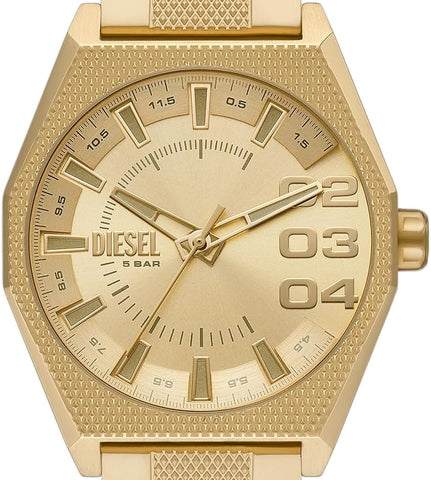 Diesel Scraper Stainless Steel Three-Hand Analog Men's Watch, Color: Gold (Model: DZ2173)