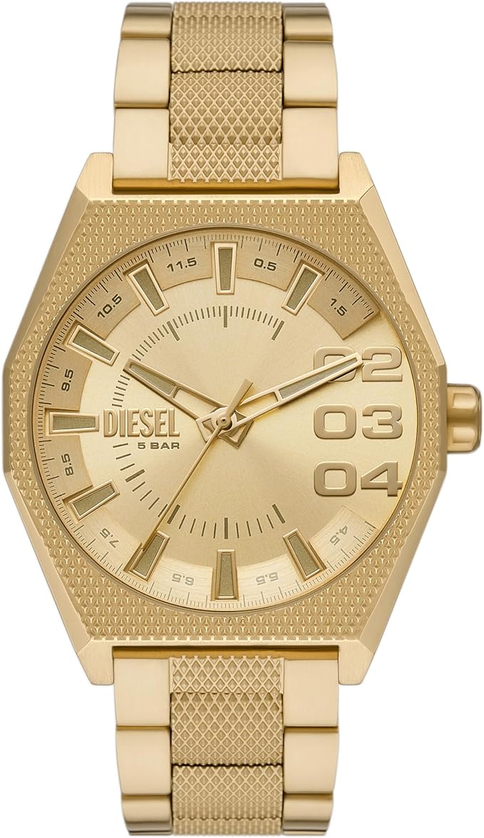 Diesel Scraper Stainless Steel Three-Hand Analog Men's Watch, Color: Gold (Model: DZ2173)