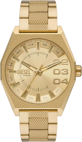 Diesel Scraper Stainless Steel Three-Hand Analog Men's Watch, Color: Gold (Model: DZ2173)