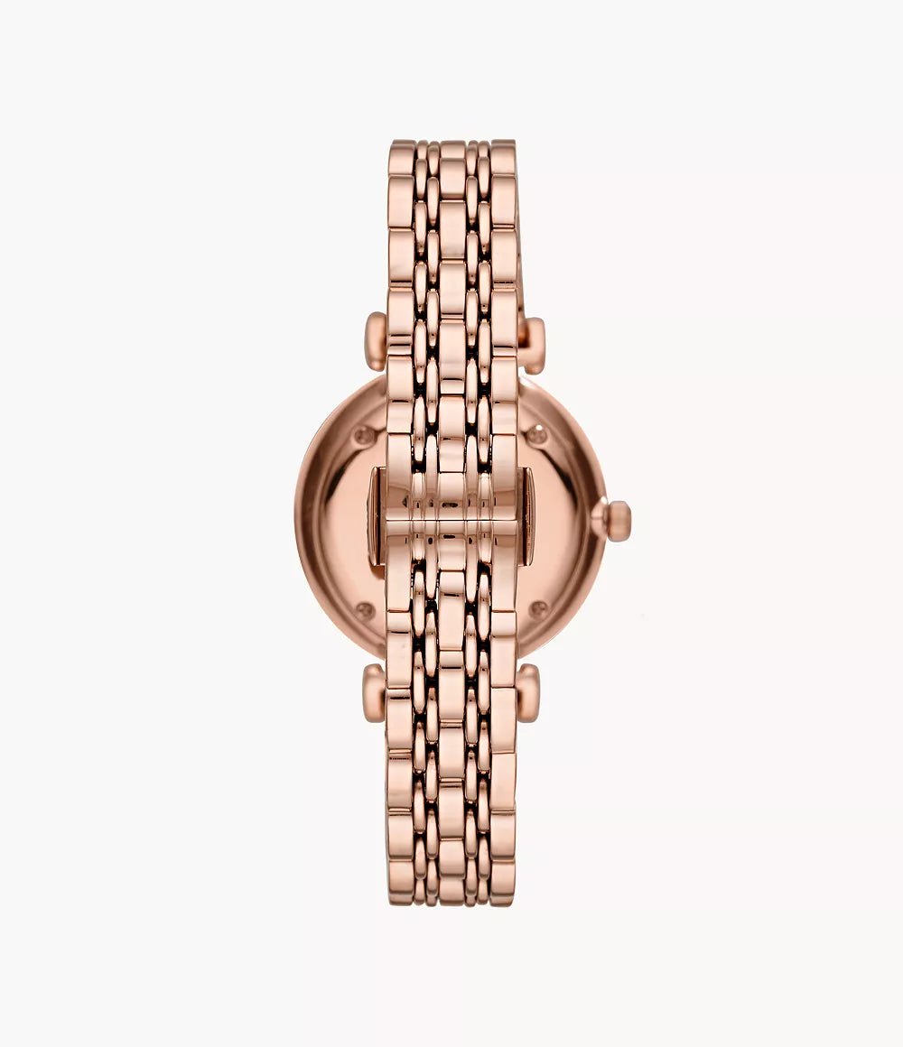 Emporio Armani Women's Two-Hand Rose Gold-Tone Stainless Steel Watch