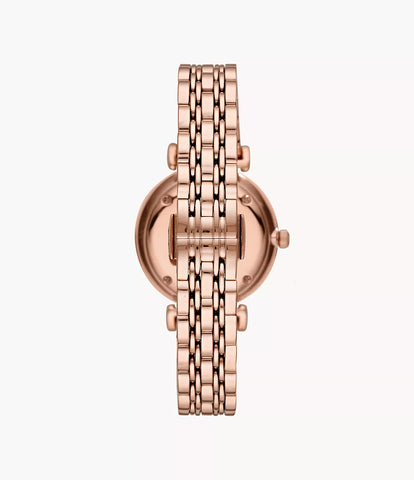 Emporio Armani Women's Two-Hand Rose Gold-Tone Stainless Steel Watch