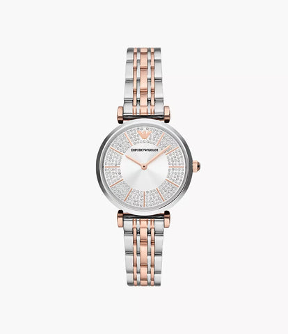 Emporio Armani Two-Hand Two-Tone Stainless Steel Watch - Gold & Silver