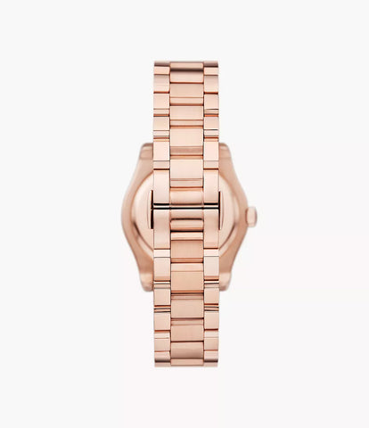 Emporio Armani Three-Hand Date Rose Gold-Tone Stainless Steel Watch - Gold
