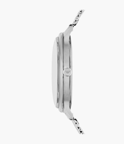 Emporio Armani Three-Hand Date Stainless Steel Mesh Watch - Silver
