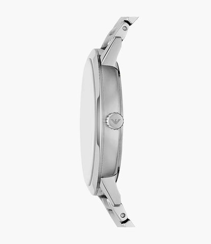 Emporio Armani Three-Hand Date Stainless Steel Watch - Silver