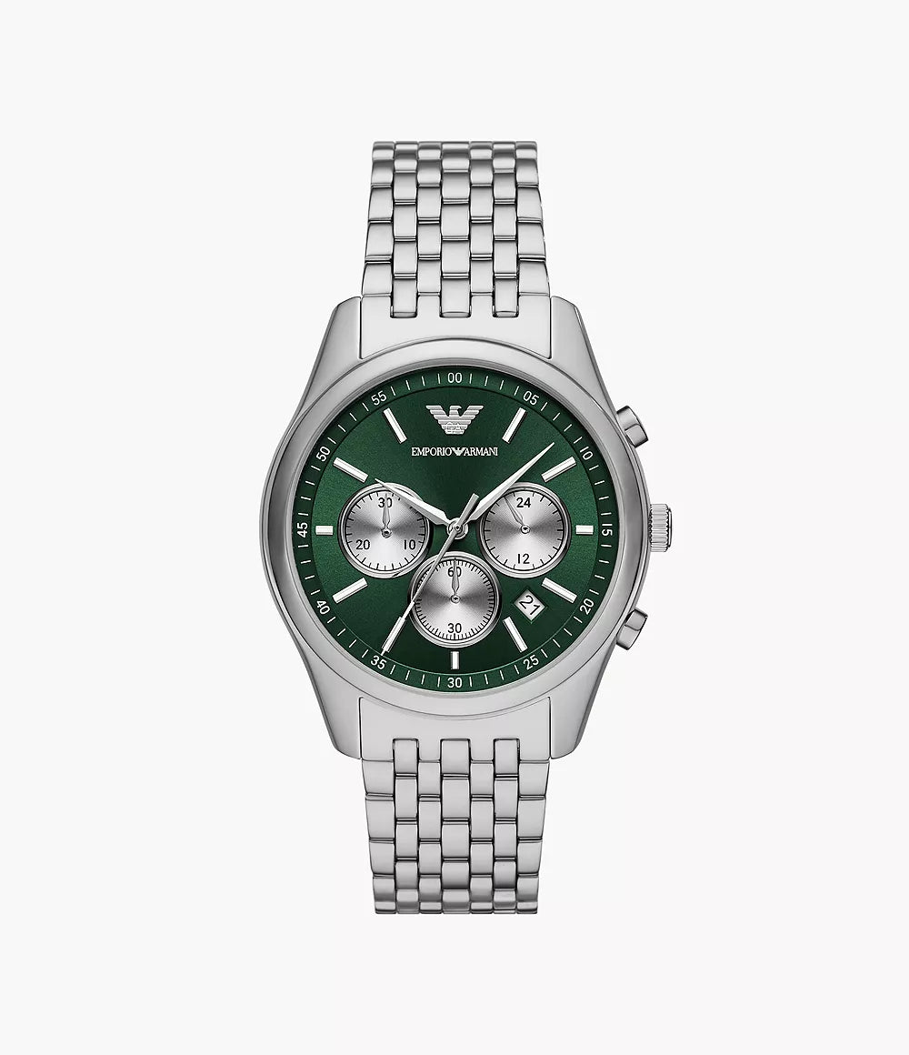 Emporio Armani Chronograph Stainless Steel Watch - Silver