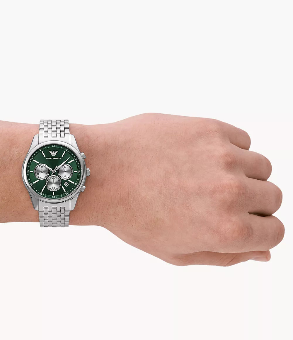 Emporio Armani Chronograph Stainless Steel Watch - Silver
