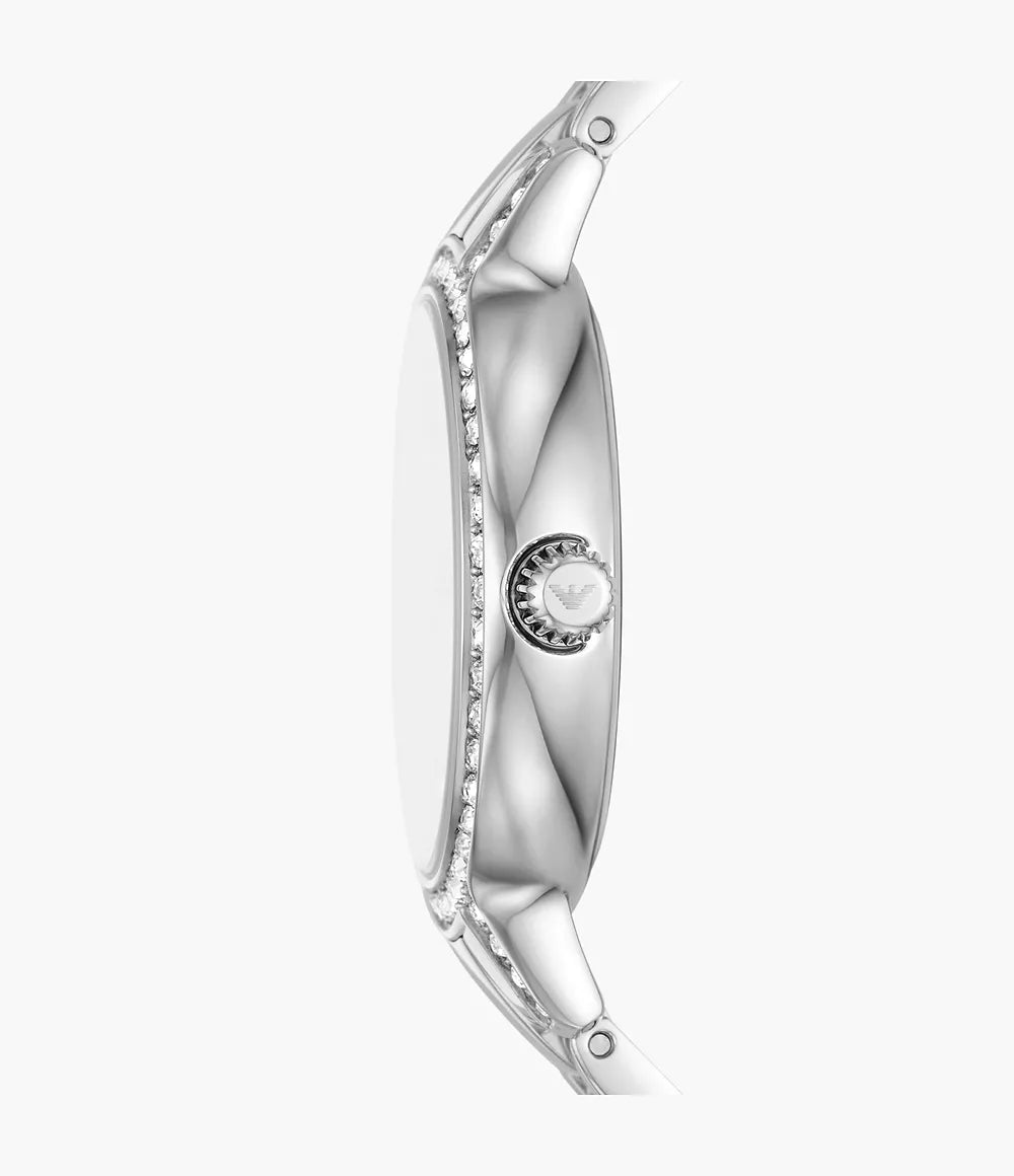 Emporio Armani Three-Hand Stainless Steel Watch - Silver