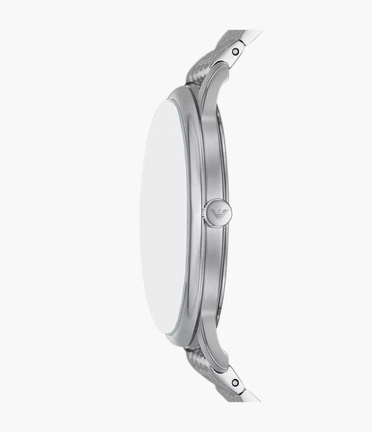 Emporio Armani Three-Hand Date Stainless Steel Watch - Silver