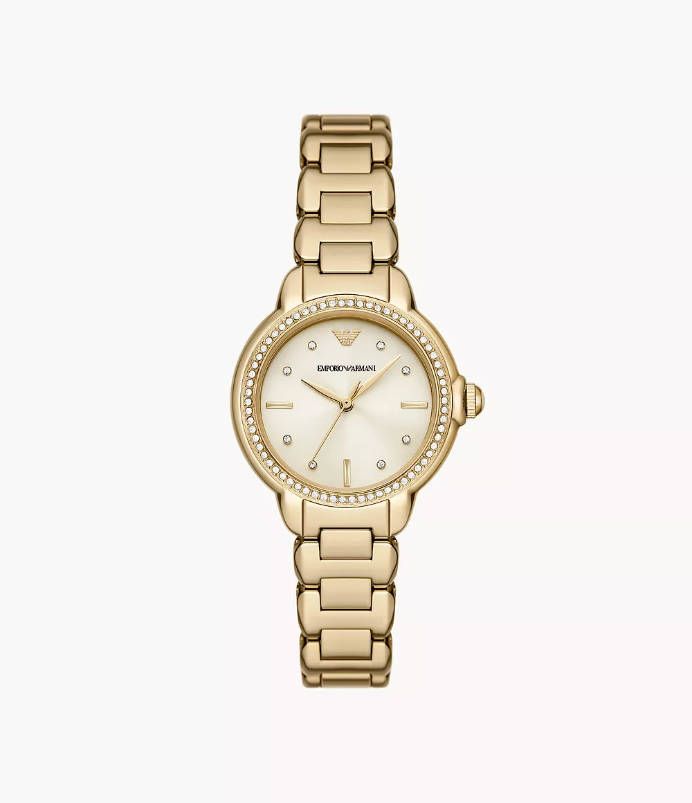 Emporio Armani Three-Hand Gold-Tone Stainless Steel Watch - Gold