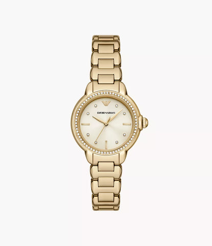 Emporio Armani Three-Hand Gold-Tone Stainless Steel Watch - Gold