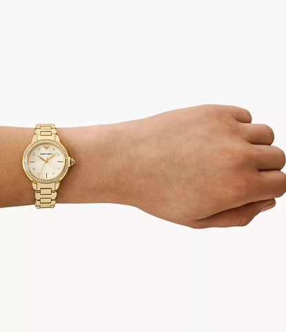 Emporio Armani Three-Hand Gold-Tone Stainless Steel Watch - Gold