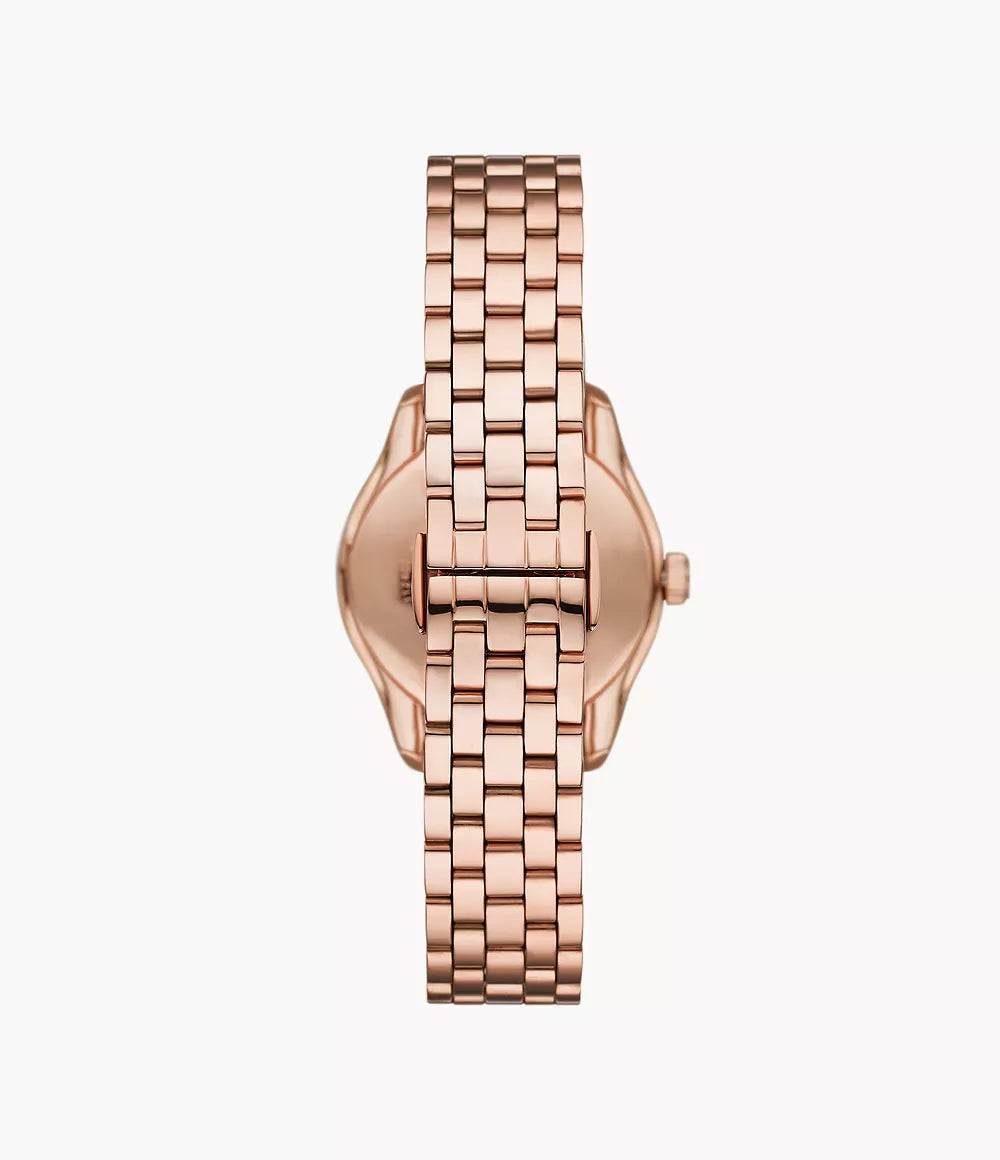 Emporio Armani Three-Hand Date Rose Gold-Tone Stainless Steel Watch - Gold