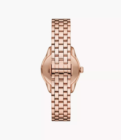 Emporio Armani Three-Hand Date Rose Gold-Tone Stainless Steel Watch - Gold