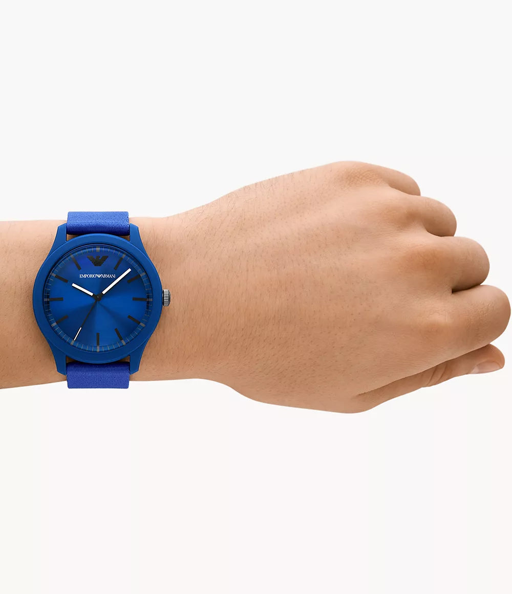 Emporio Armani Three-Hand Blue Tide Ocean Material Watch