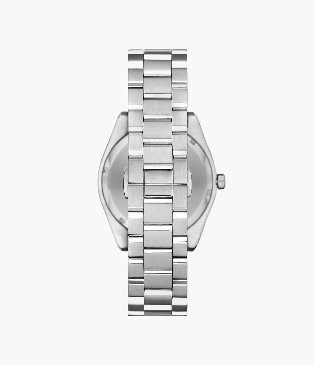 Emporio Armani Three-Hand Date Stainless Steel Watch - Silver & Black