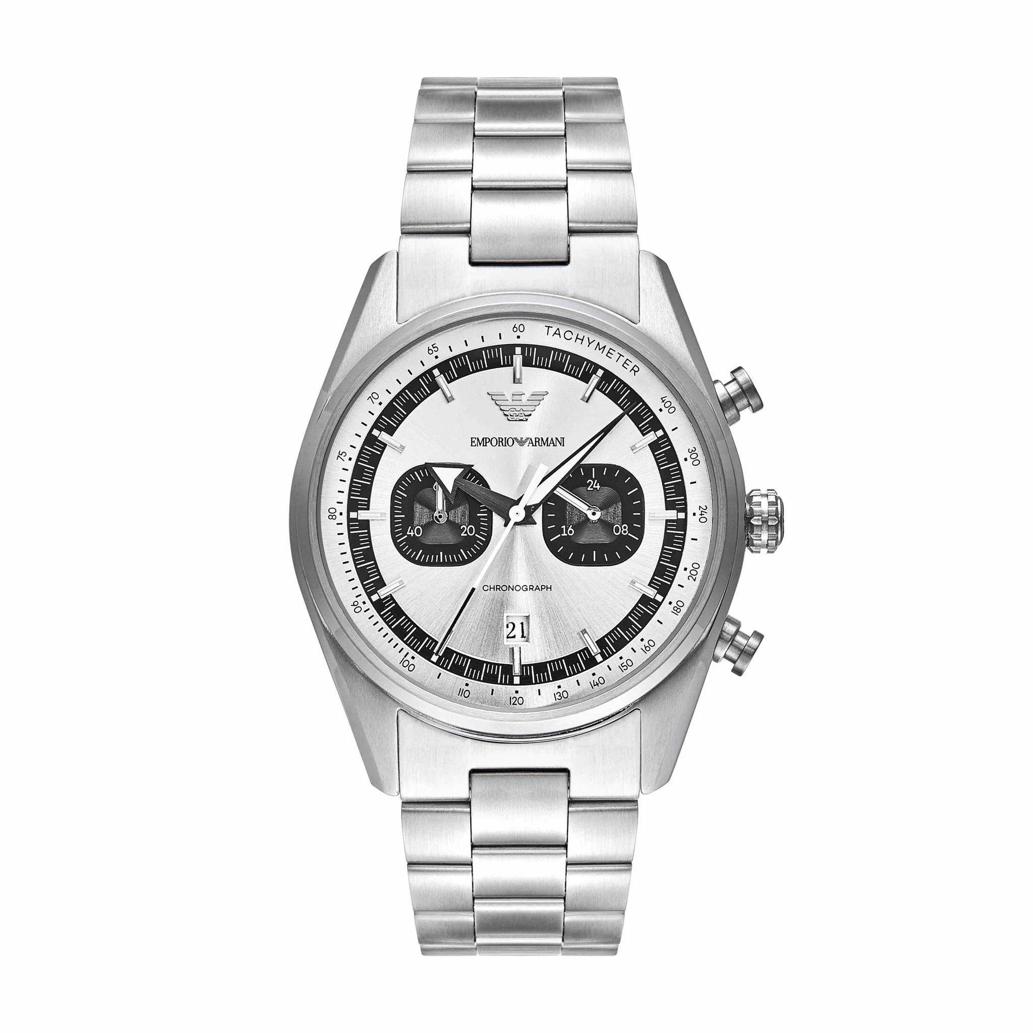 Emporio Armani Silver Tone Chronograph Watch AR11636