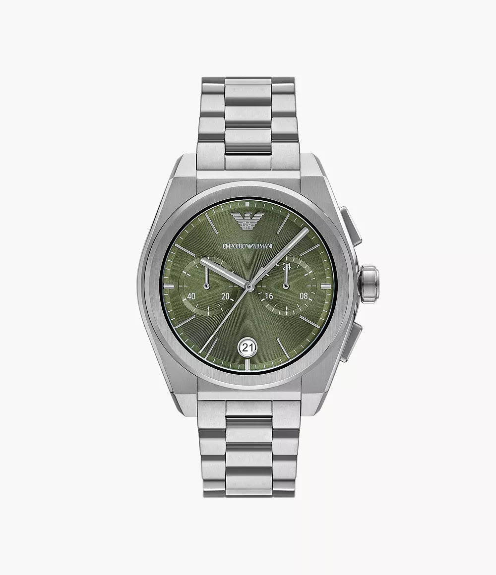 Emporio Armani Chronograph Stainless Steel Watch - Silver