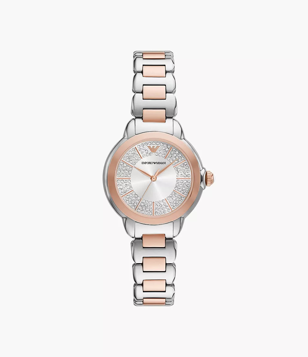 Emporio Armani Three-Hand Two-Tone Stainless Steel Watch