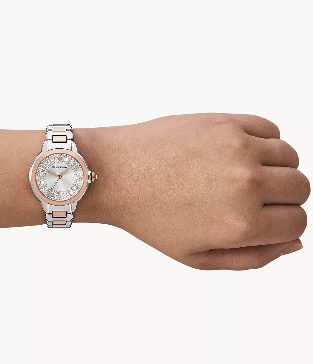 Emporio Armani Three-Hand Two-Tone Stainless Steel Watch